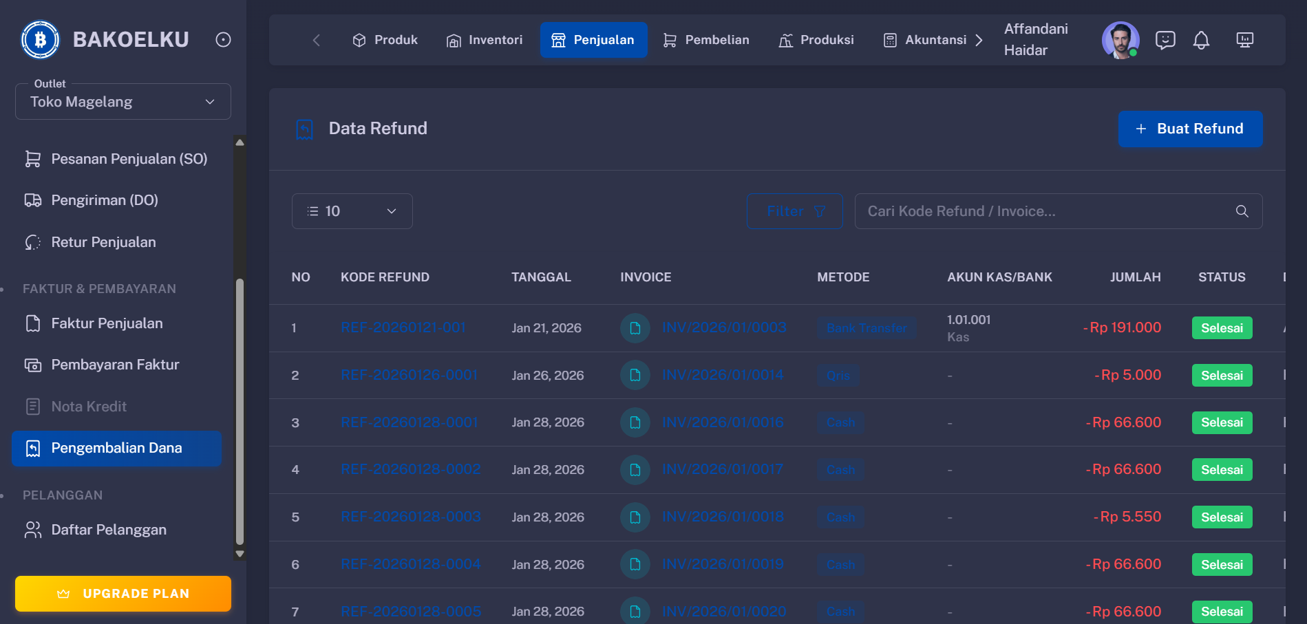 Refund Interface